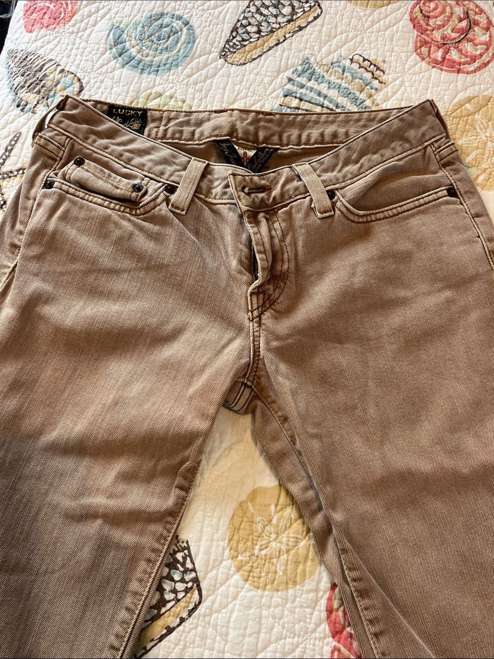 Lucky Brand Tan Brown Straight Jeans